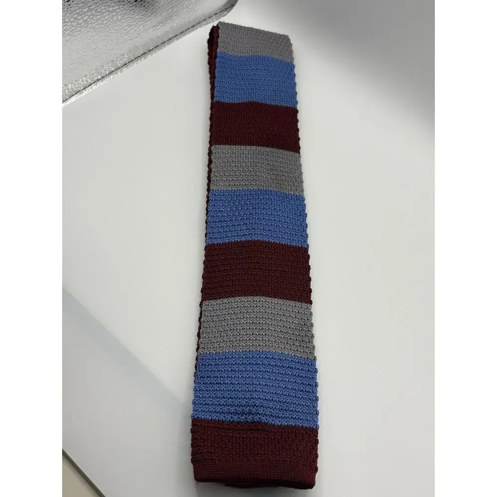 Harrison Blake Apparel Knit Tie 2 Colors, Burgundy And Stripes